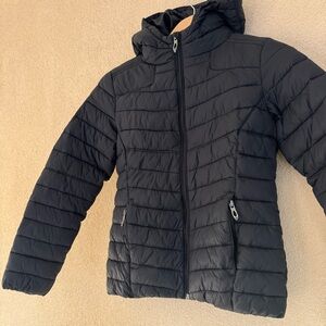 Spyder🕷️Black Hooded Puffer Jacket Girls Sz 8/10